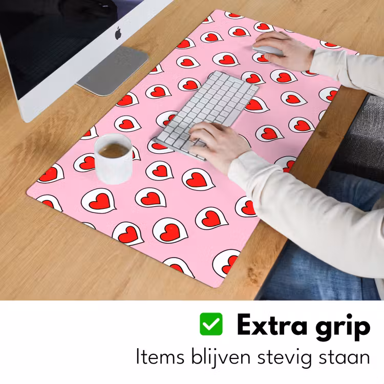 Bureau onderlegger - Hartjes - Patroon - Rood — 6