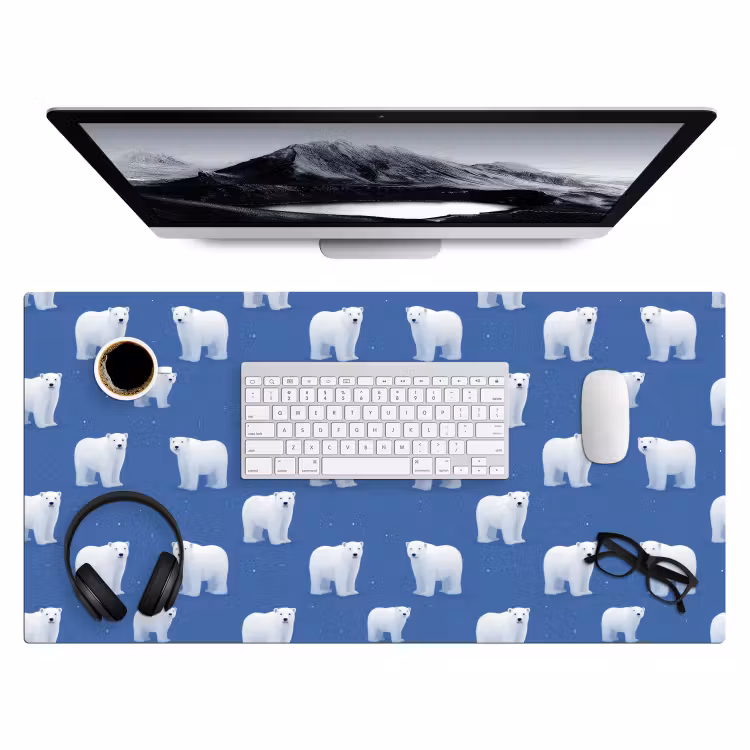Bureau onderlegger - IJsbeer - Patroon - Blauw — 4
