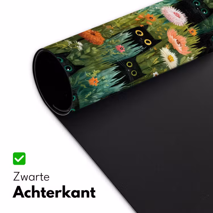 Bureau onderlegger - Katten - Bloemen - Kleurrijk — 5