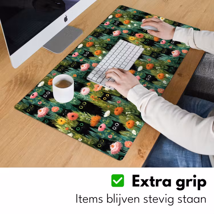 Bureau onderlegger - Katten - Bloemen - Kleurrijk — 6