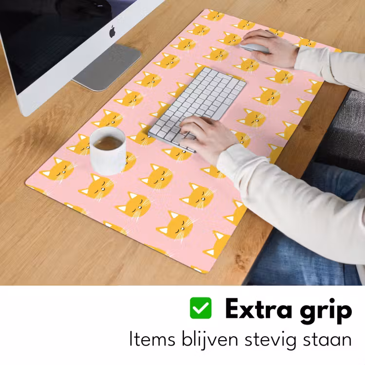 Bureau onderlegger - Katten - Patroon - Roze — 6