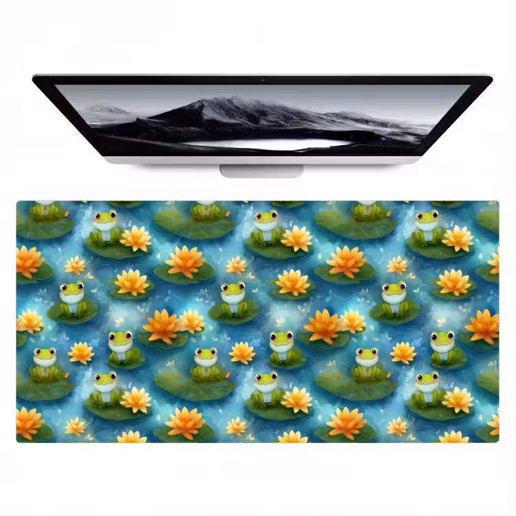 Bureau onderlegger - Kikker - Lelies - Groen — 1