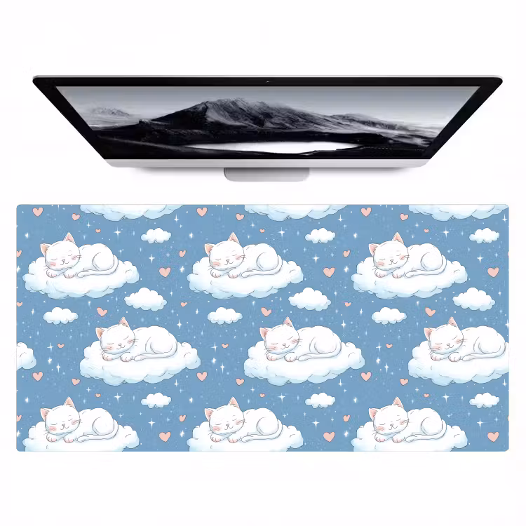Bureau onderlegger - Kitten - Wolken - Blauw — 1
