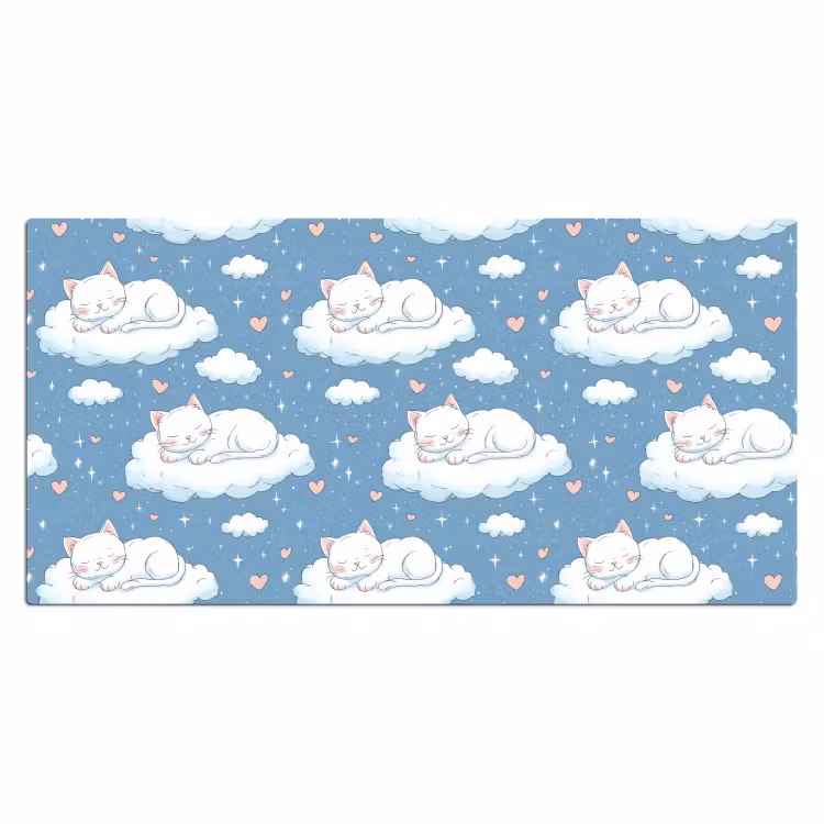 Bureau onderlegger - Kitten - Wolken - Blauw — 2