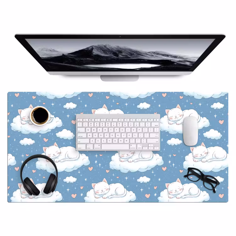 Bureau onderlegger - Kitten - Wolken - Blauw — 4