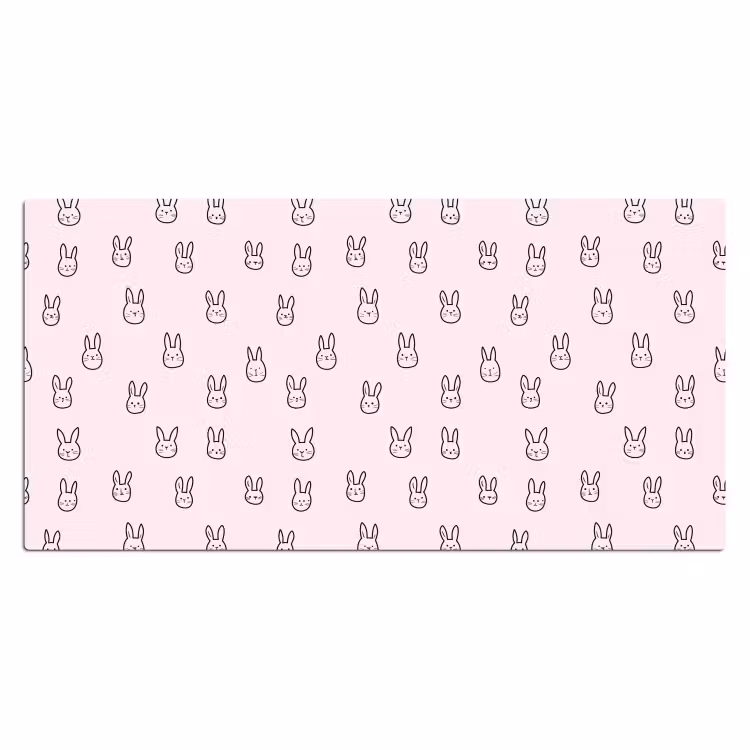 Bureau onderlegger - Konijnen - Minimalistisch - Roze — 2