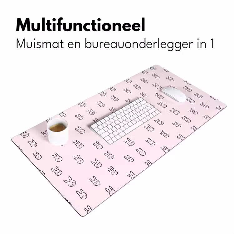 Bureau onderlegger - Konijnen - Minimalistisch - Roze — 7