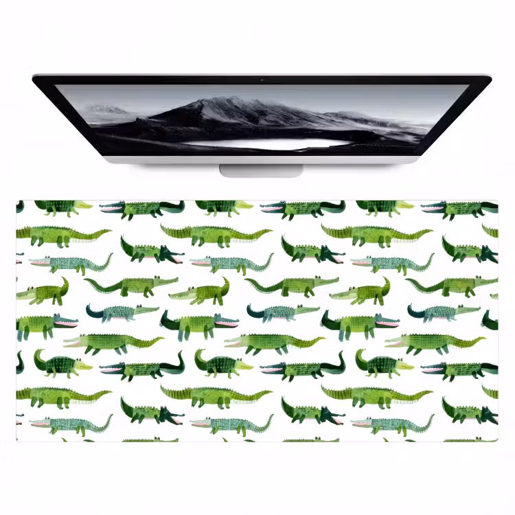 Bureau onderlegger - krokodillen - Speels - Groen — 1