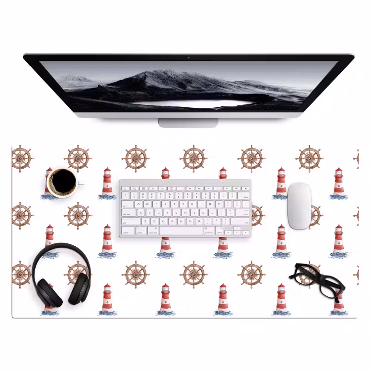 Bureau onderlegger - Nautisch - Klassiek - Rood — 4