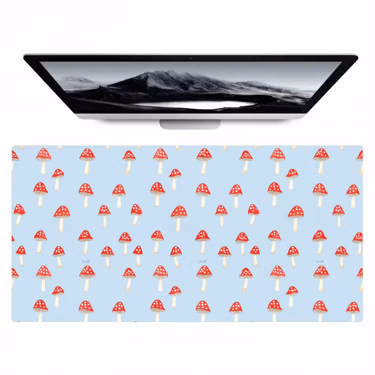 Bureau onderlegger - Paddenstoel -Sprookje - Blauw — 1