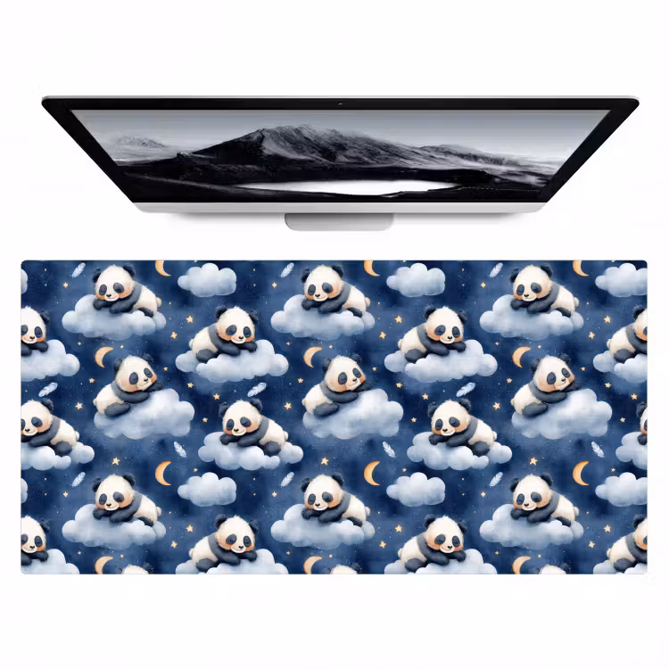 Bureau onderlegger - Panda's - Slapen - Blauw — 1