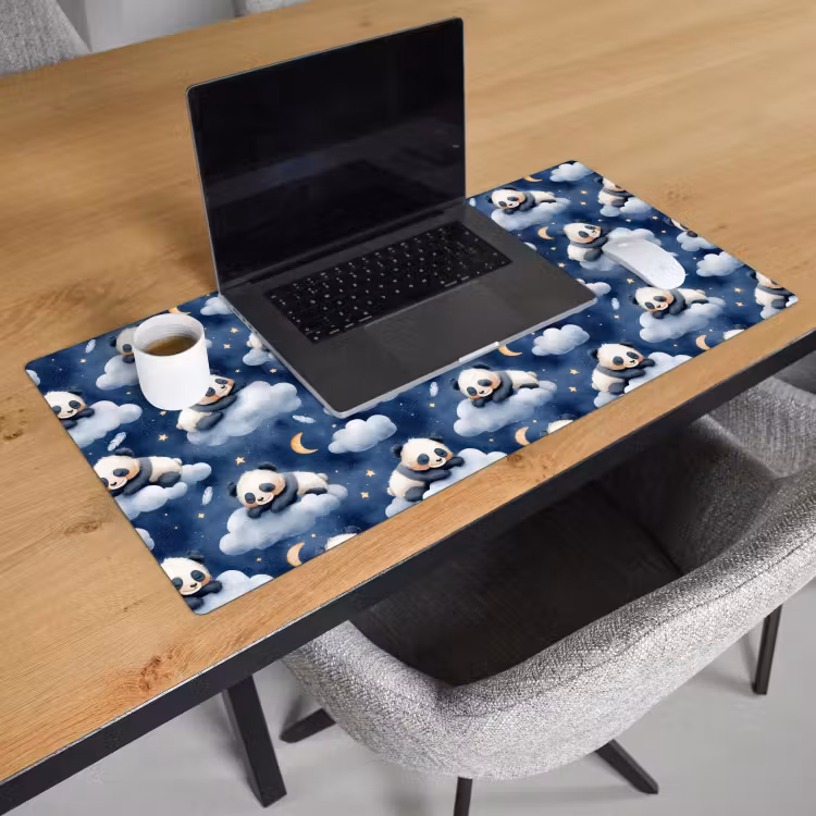 Bureau onderlegger - Panda's - Slapen - Blauw — 3