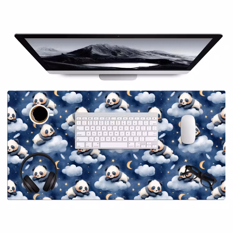 Bureau onderlegger - Panda's - Slapen - Blauw — 4