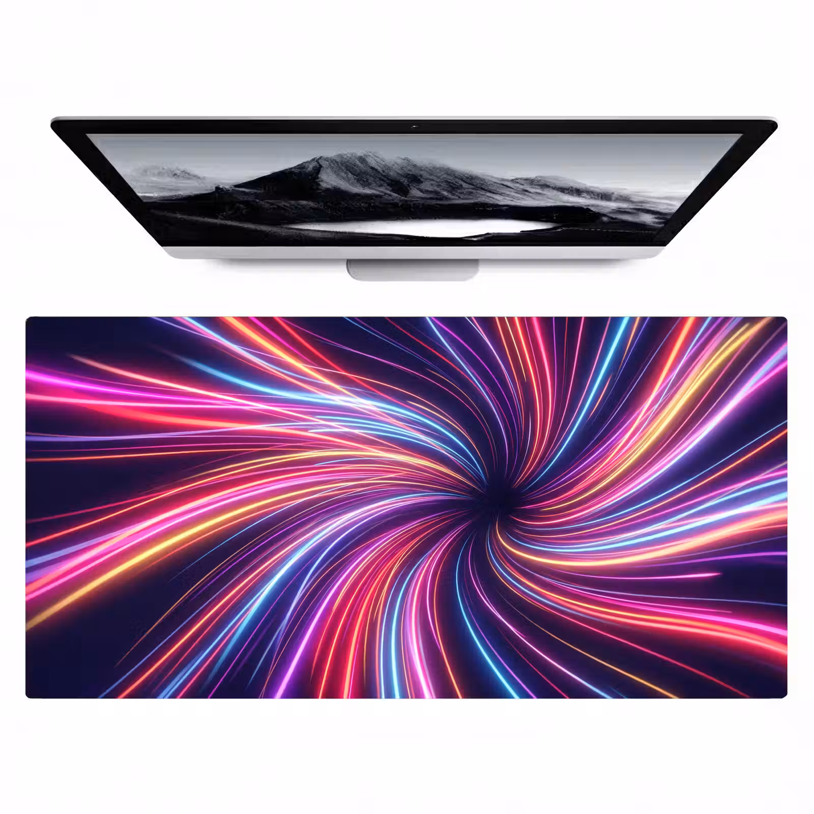 Bureau onderlegger - Abstract - Swirl - Futuristic - Neon — 1