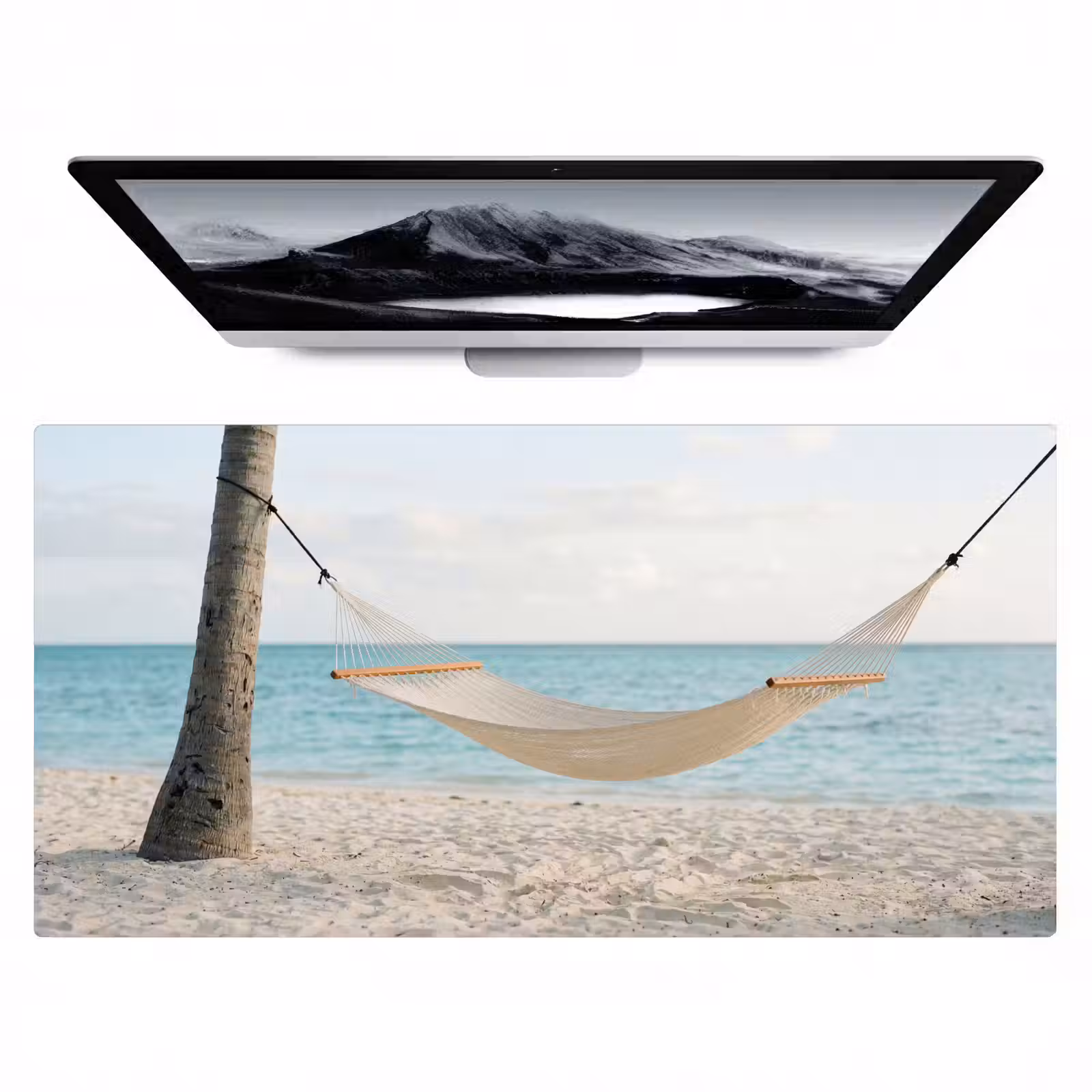 Bureau onderlegger - Hangmat - Strand - Wit — 1