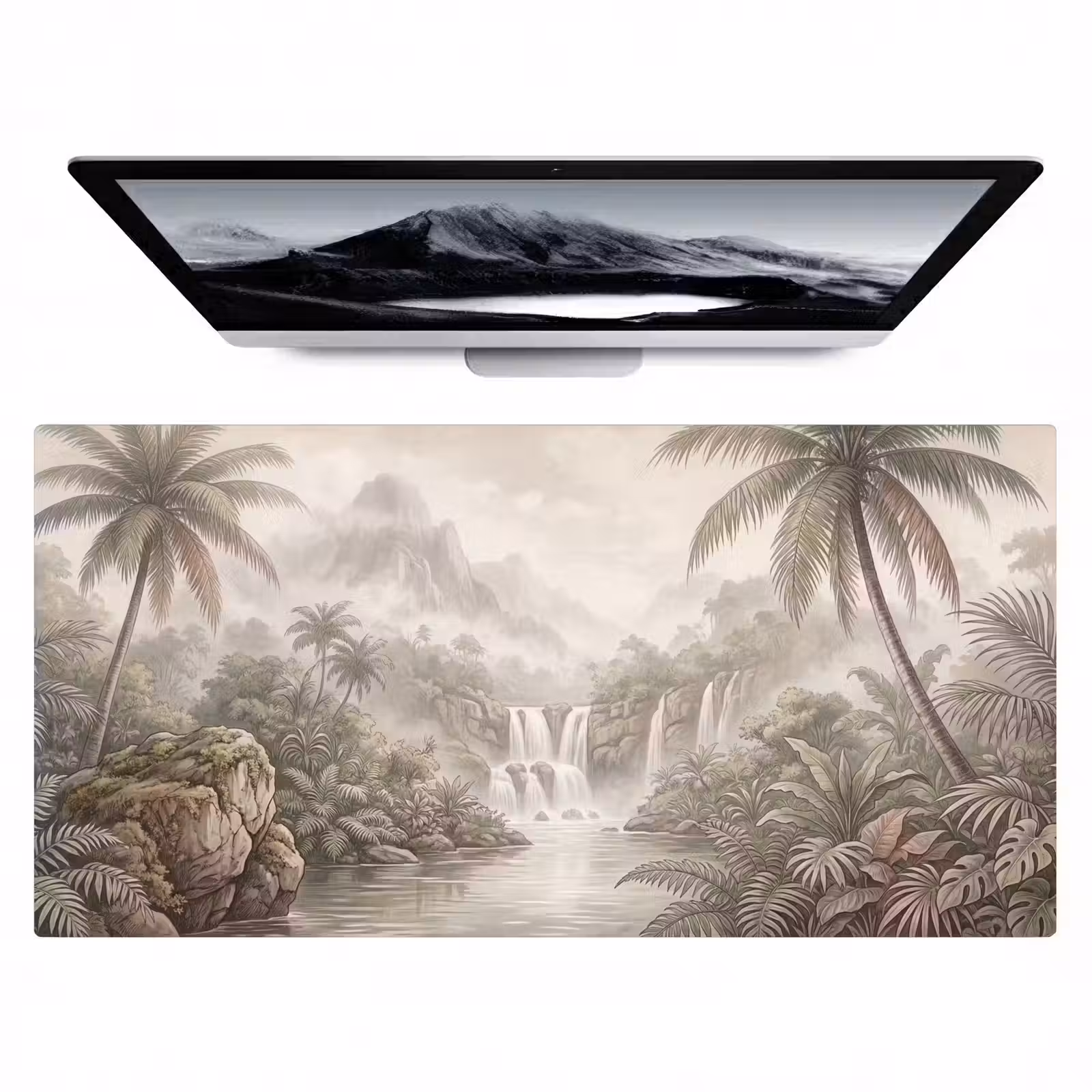 Bureau onderlegger - Jungle - Watervallen - Tropisch - Illustratie — 1