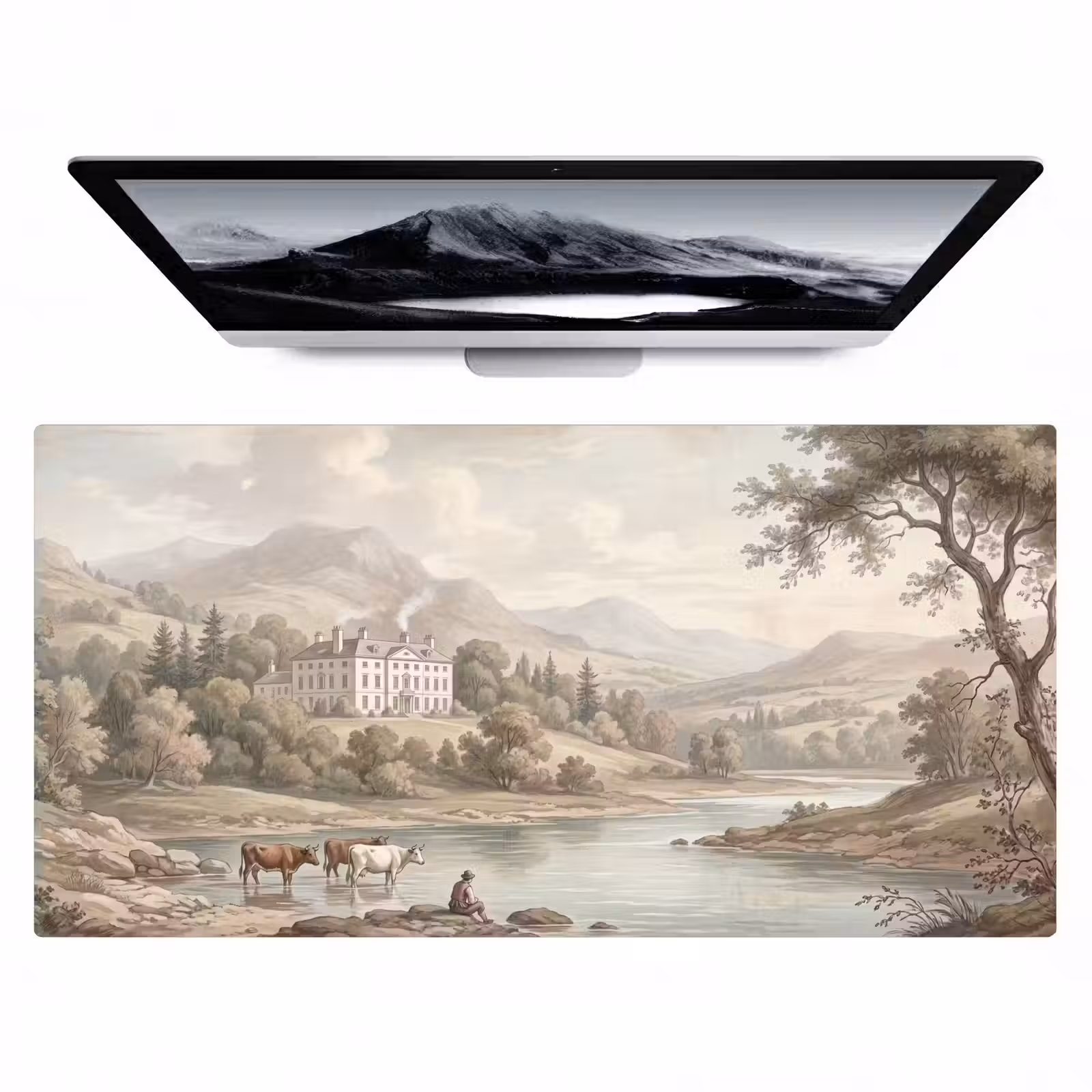 Bureau onderlegger - Landhuis - Rivier - Vee — 1