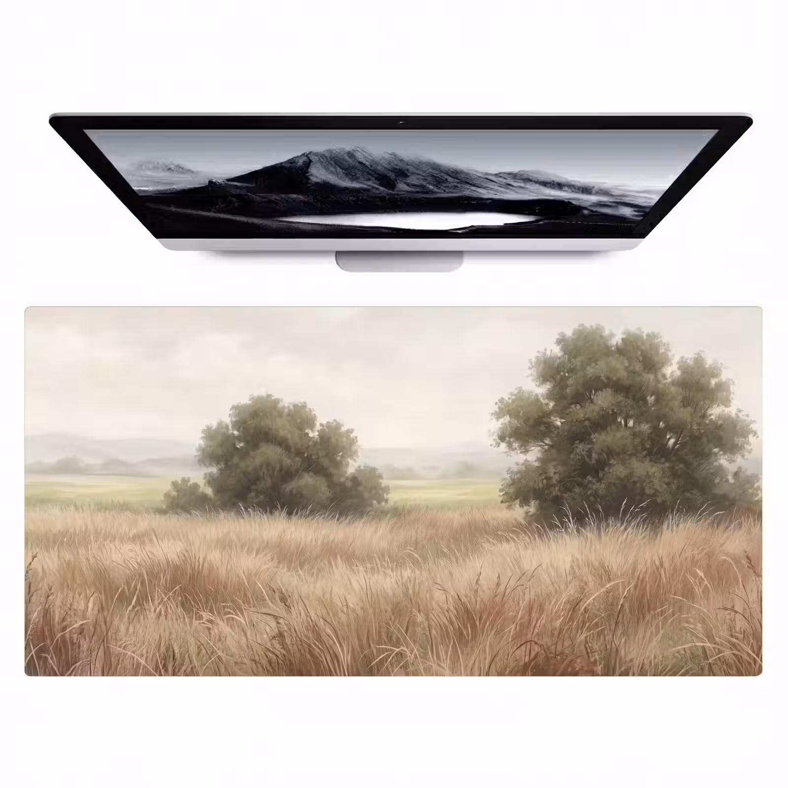Bureau onderlegger - Landschap - Minimalistisch - Beige — 1