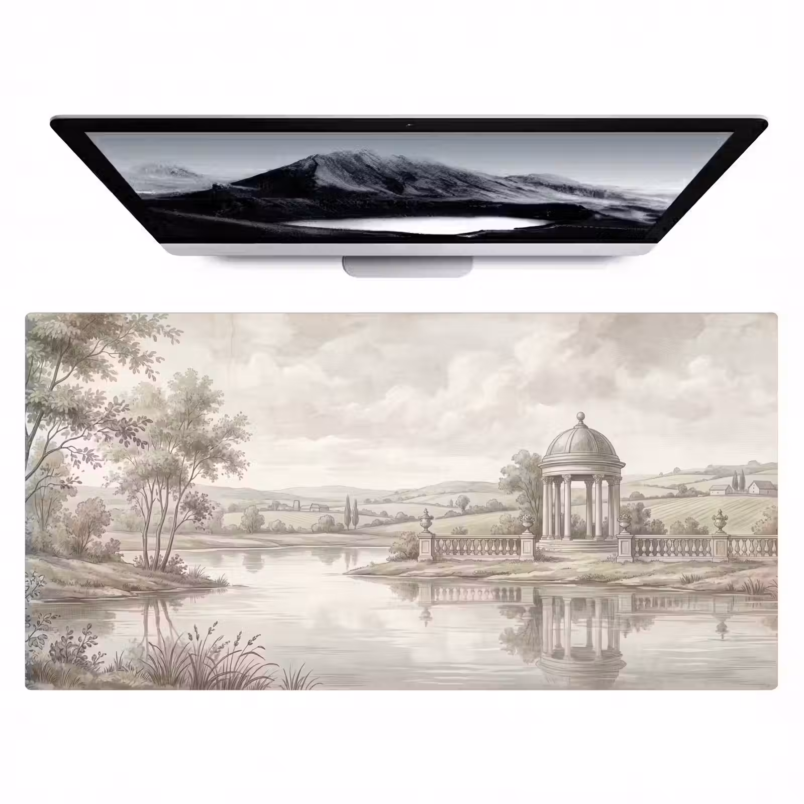 Bureau onderlegger - Landschap - Water - Natuur - Sepia — 1