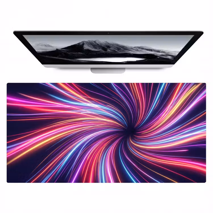 Bureau onderlegger - Abstract - Swirl - Futuristic - Neon — 1