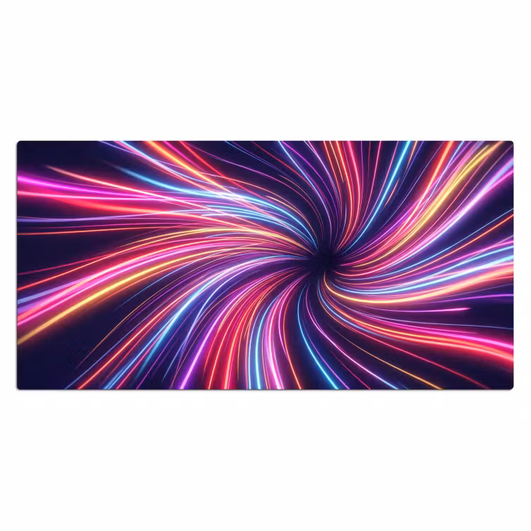Bureau onderlegger - Abstract - Swirl - Futuristic - Neon — 2