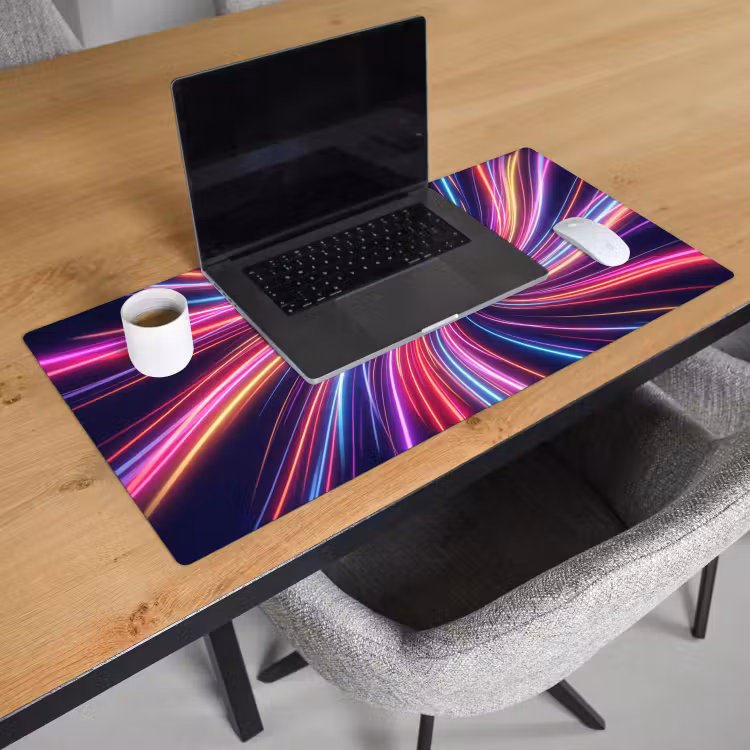 Bureau onderlegger - Abstract - Swirl - Futuristic - Neon — 3