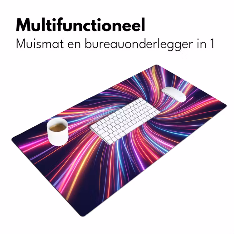 Bureau onderlegger - Abstract - Swirl - Futuristic - Neon — 7