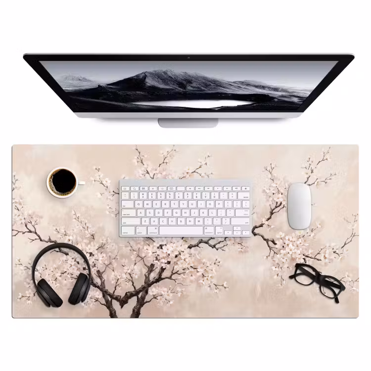 Bureau onderlegger - Bloesem - Illustratie - Taupe — 4