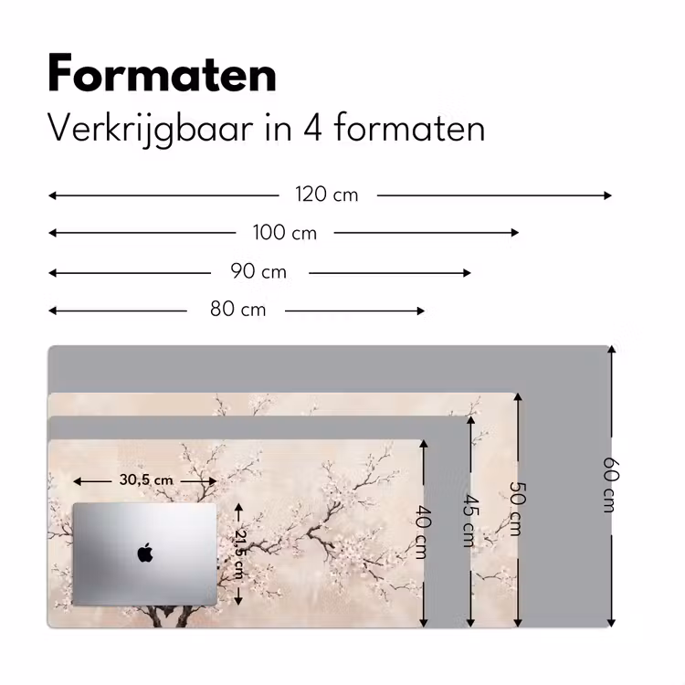 Bureau onderlegger - Bloesem - Illustratie - Taupe — 8