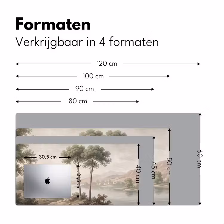 Bureau onderlegger - Bomen - Meer - Bergen - Illustratie — 8