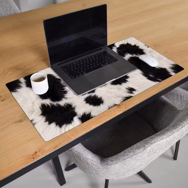 Bureau onderlegger - Bont - Textuur - Zwart - Wit — 3