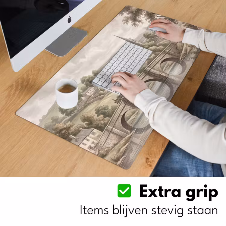 Bureau onderlegger - Dorp - Brug - Uitzicht - Groen — 6