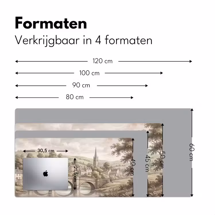 Bureau onderlegger - Dorp - Brug - Uitzicht - Groen — 8