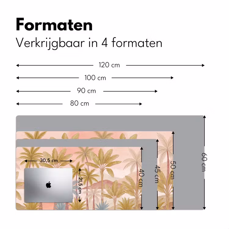 Bureau onderlegger - Illustratie - Palmbomen - Kleurrijk — 8