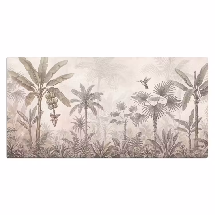 Bureau onderlegger - Jungle - Banenboom - Kolibrie - Beige — 2