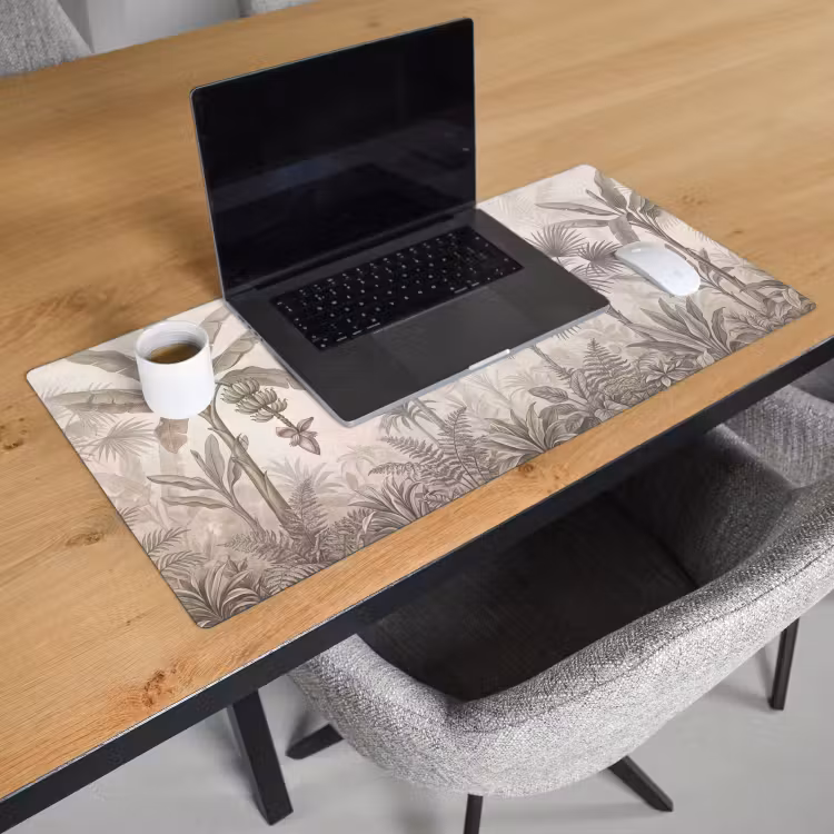 Bureau onderlegger - Jungle - Banenboom - Kolibrie - Beige — 3