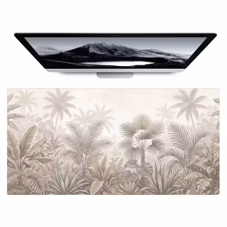 Bureau onderlegger - Jungle - Tropisch - Natuur -Vintage - Beige — 1