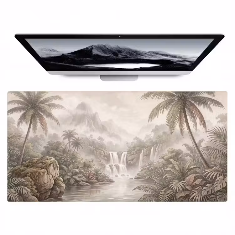 Bureau onderlegger - Jungle - Watervallen - Tropisch - Illustratie — 1