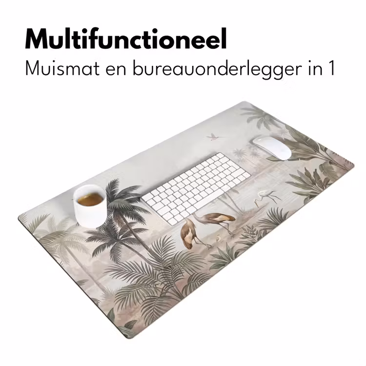 Bureau onderlegger - Kraanvogels - Palmbomen - Tropisch — 7