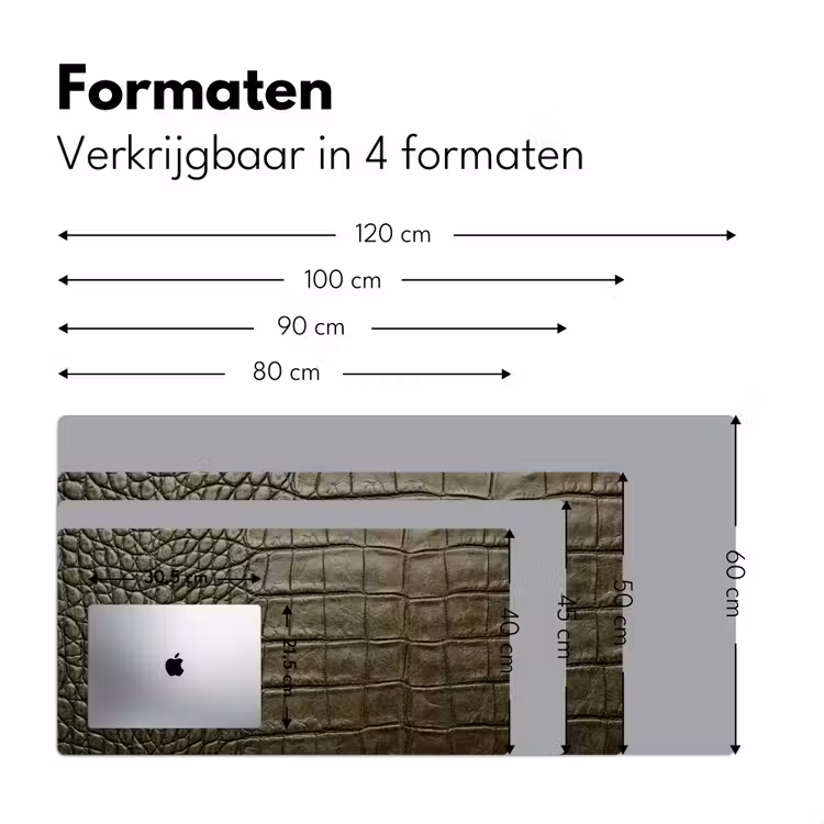 Bureau onderlegger - Krokodillenleer - Structuur - Groen — 8