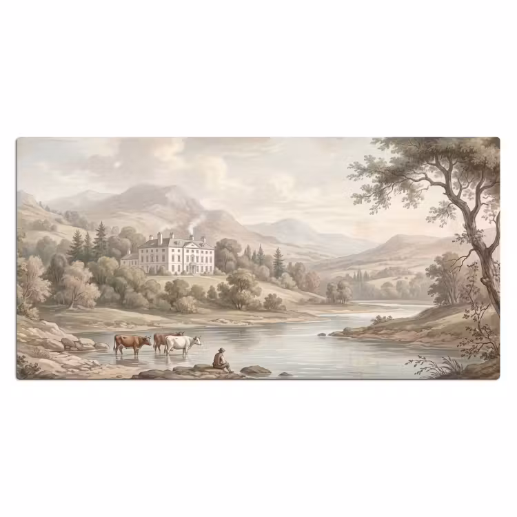 Bureau onderlegger - Landhuis - Rivier - Vee — 2