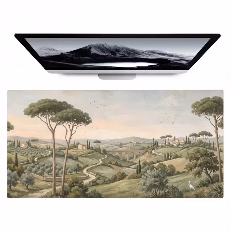 Bureau onderlegger - Landschap - Heuvels - Zandpad - Groen — 1