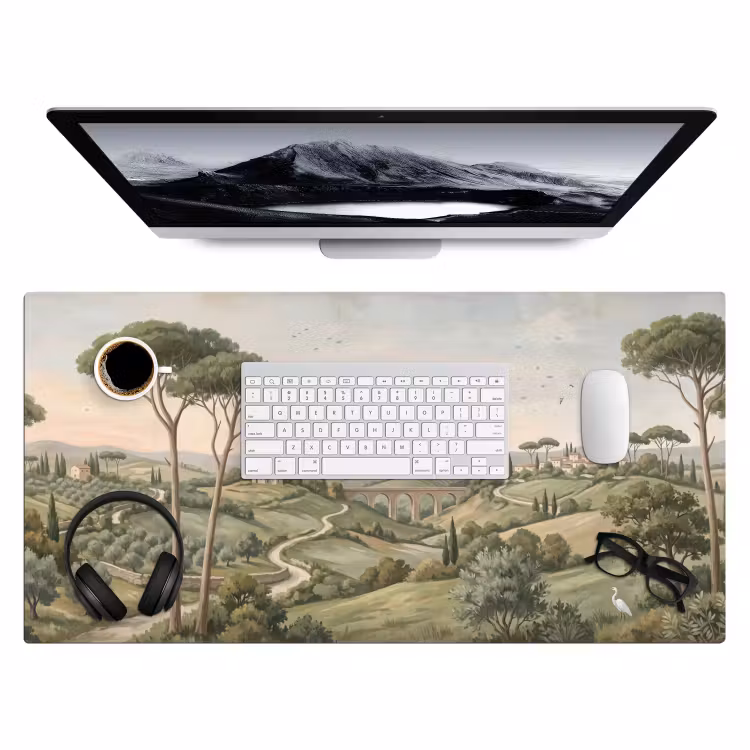 Bureau onderlegger - Landschap - Heuvels - Zandpad - Groen — 4