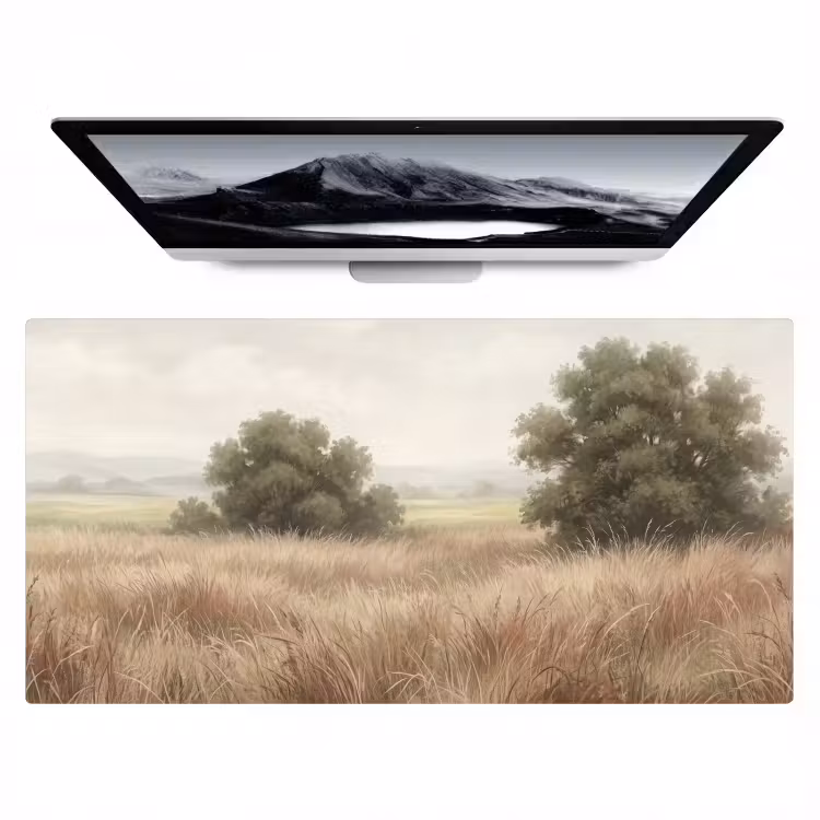 Bureau onderlegger - Landschap - Minimalistisch - Beige — 1
