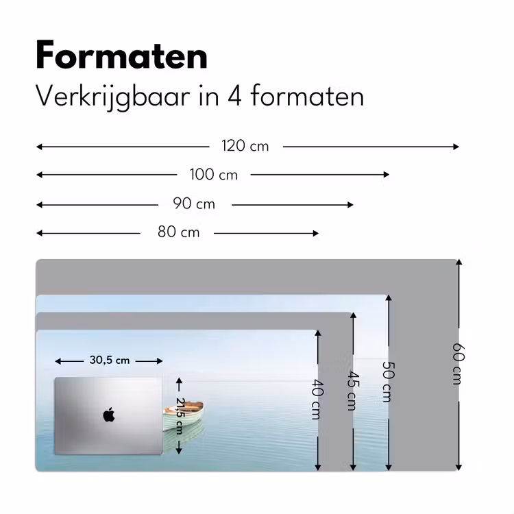 Bureau onderlegger - Minimalistisch - Boot - Zee — 8