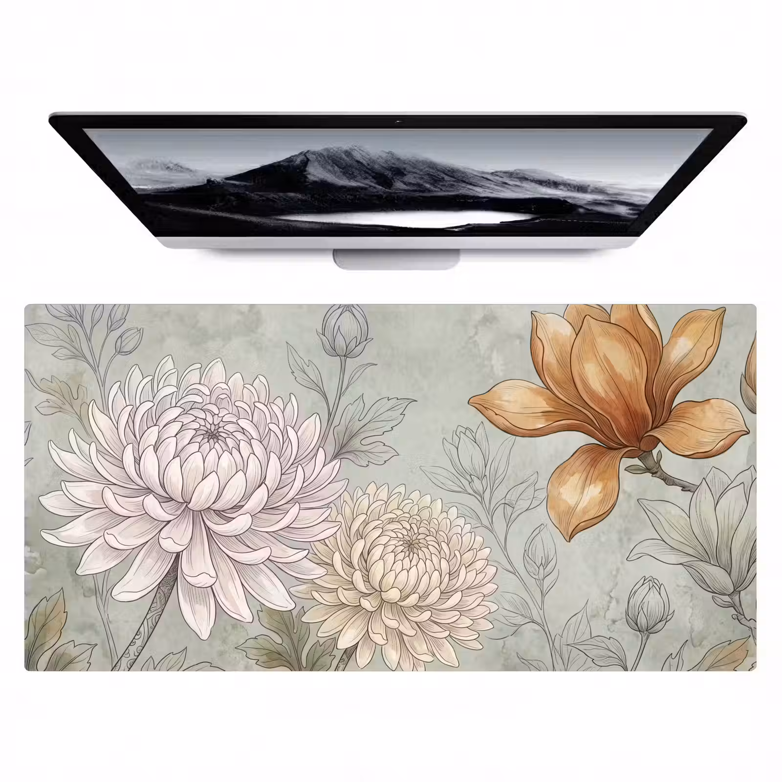 Bureau onderlegger - Illustratie - Bloemen - Groen — 1