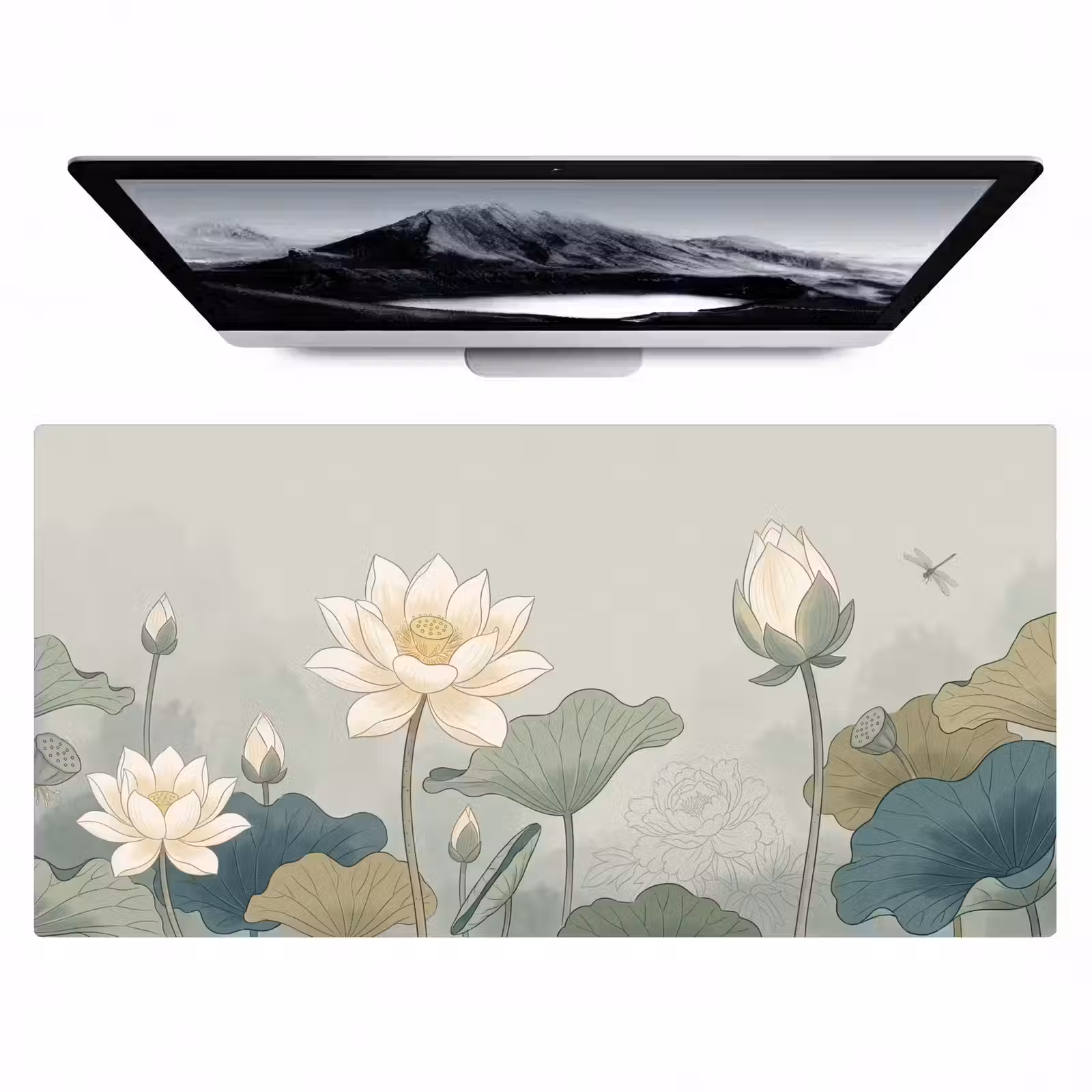 Bureau onderlegger - Lotus - Bloemen - Groen — 1