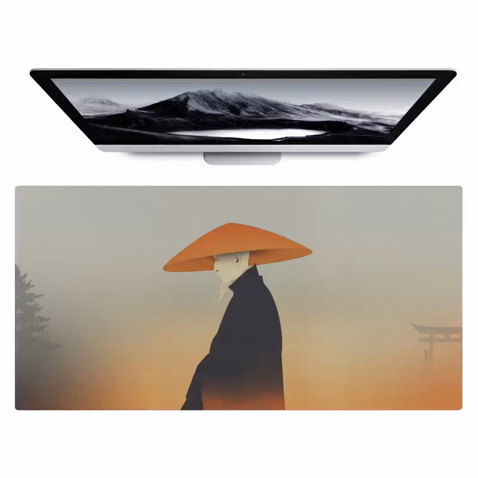 Bureau onderlegger - Minimalistisch - Silhouet - Oranje — 1