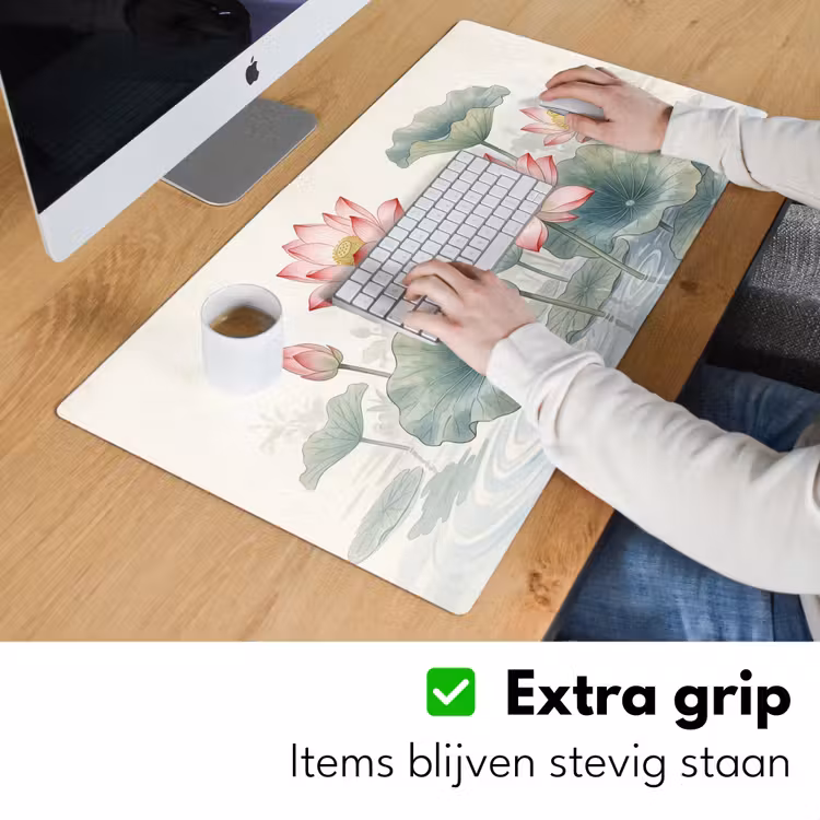 Bureau onderlegger - Aquarel - Lotusbloemen - Kleurrijk — 6