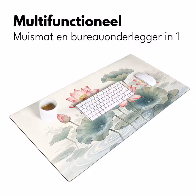 Bureau onderlegger - Aquarel - Lotusbloemen - Kleurrijk — 7
